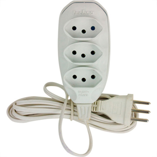Extensao Techna Pl 0,75 5Mt 2P+T10A Branco Extensao Techna Pl 0,75 5Mt 2P+T10A Branco