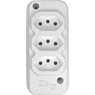 Tomada Barra Techna Tripla 2P+T 10A Branco