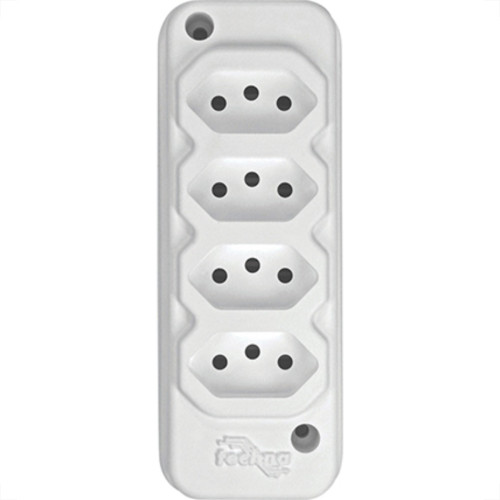 Tomada Barra Techna Quadrupla 2Polos+T 10A Branco Tomada Barra Techna Quadrupla 2Polos+T 10A Branco