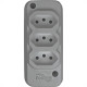 Tomada Barra Techna Tripla 2P+T 10A Cinza Tomada Barra Techna Tripla 2P+T 10A Cinza