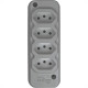 Tomada Barra Techna Quadrupla 2Polos+T 10A Cinza Tomada Barra Techna Quadrupla 2Polos+T 10A Cinza