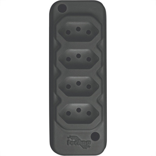 Tomada Barra Techna Quadrupla 2Polos+T 10A Preto Tomada Barra Techna Quadrupla 2Polos+T 10A Preto