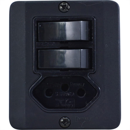 Sist X Radial Preto 2S+1T 10A C/Caixa 1905117 Sist X Radial Preto 2S+1T 10A C/Caixa 1905117