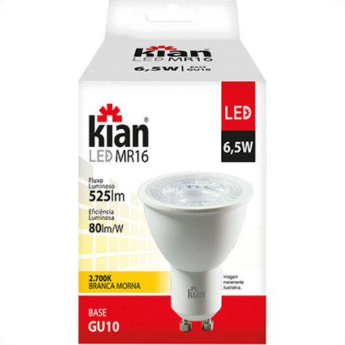 Lampada Dicroica 6,5W Led 2700K Kian Gu10 Lampada Dicroica 6,5W Led 2700K Kian Gu10