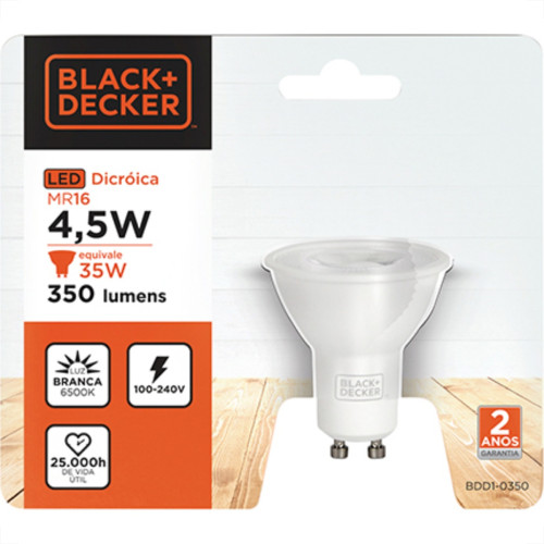Lampada Dicroica 4,5W Led Mr16 6500K B_D Gu10