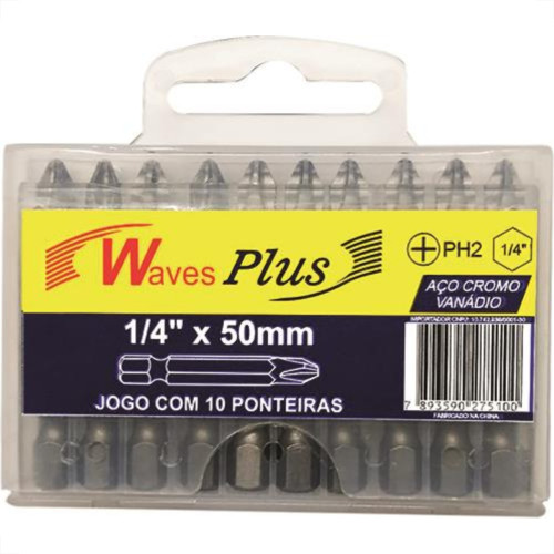 Jogo Ponteira Waves Phil 1/4X50Mm 10P Jogo Ponteira Waves Phil 1/4X50Mm 10P