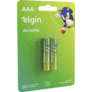 Pilha Alcalina Elgin Palito Aaa2 C/2 . / Kit C/ 10 Unidades