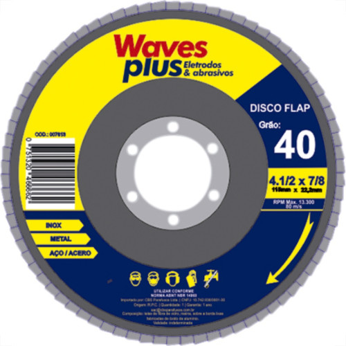 Disco Flap Waves 4.1/2 X 40 Zirconia Disco Flap Waves 4.1/2 X 40 Zirconia