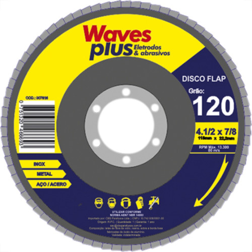 Disco Flap Waves 4.1/2 X120 Zirconia Disco Flap Waves 4.1/2 X120 Zirconia