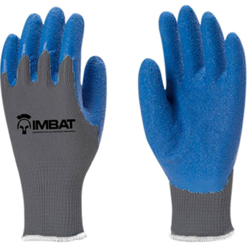 Luva Imbat Tricotada Banho Palmar Azul 10 - Kit C/12 Unidades Luva Imbat Tricotada Banho Palmar Azul 10 - Kit C/12 Unidades