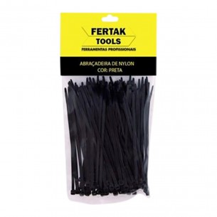 Abracadeira Nylon Fertak 7,6X500 Preto  C/50