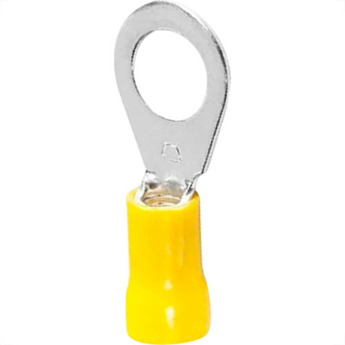 Terminal Pre-Isol Olhal 4,0-6,0 Amarelo F3,7 - Kit C/100 Unidades