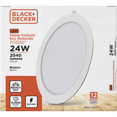 Luminaria Led Embutir Redonda 24W 6500K 29Cm B_D Eco Luminaria Led Embutir Redonda 24W 6500K 29Cm B_D Eco