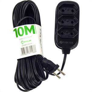 Extensao Fiolux Connect 2P 10Mt Preto 