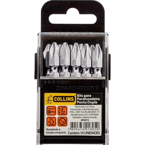 Jogo Ponteira Collins Phil 1/4X 50Mm 10P Jogo Ponteira Collins Phil 1/4X 50Mm 10P