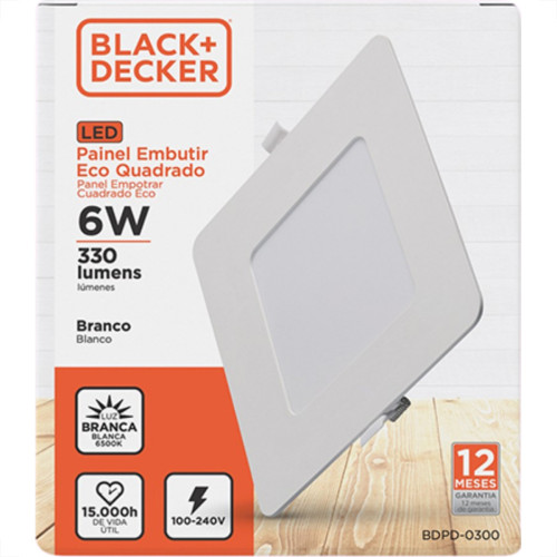 Luminaria Led Embutir Quadrada 06W 6500K 12Cm B_D Eco Luminaria Led Embutir Quadrada 06W 6500K 12Cm B_D Eco