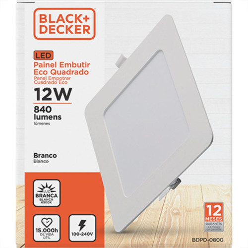 Luminaria Led Embutir Quadrada 12W 6500K 17Cm B_D Eco
