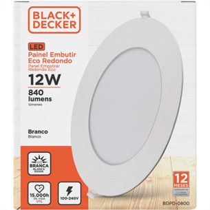 1Luminaria Led Embutir Redonda 12W 6500K 17Cm B_D Eco