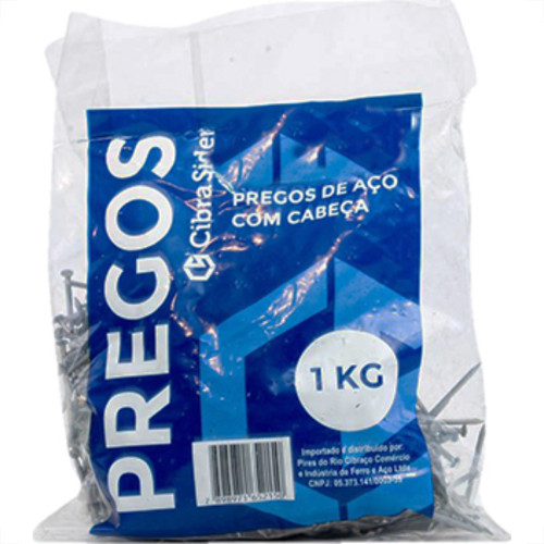 Prego Polido Cibra C/Cabeça 18X27 (3,40X62mm) Prego Polido Cibra C/Cabeça 18X27 (3,40X62mm)