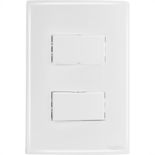 Conjunto Radial Ouro Branco 2 interruptores Simp 1809035