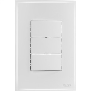 Conjunto Radial Ouro Branco 3 interruptores Simp 1809004