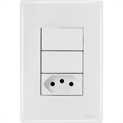 Conjunto Radial Ouro Branco 2Simp 1Tomada 10A 1809122 Conjunto Radial Ouro Branco 2Simp 1Tomada 10A 1809122