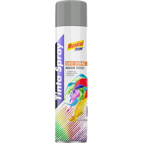 Spray Mundial Geral Cinza Medio 400Ml Spray Mundial Geral Cinza Medio 400Ml