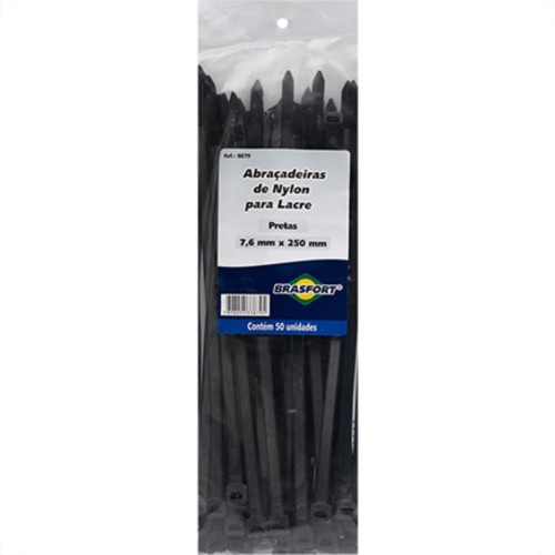 Abracadeira Nylon Brasfort 7,6X250 Preto C/50 Abracadeira Nylon Brasfort 7,6X250 Preto C/50