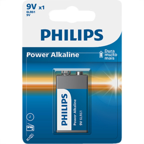 Pilha Alcalina Philips Bateria 9V Pilha Alcalina Philips Bateria 9V