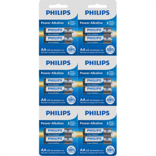 Pilha Alcalina Philips Aa2 Blister C/12 Pilha Alcalina Philips Aa2 Blister C/12