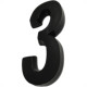 Numero 3D Pvc Deplasti 3 Preto 13Cm