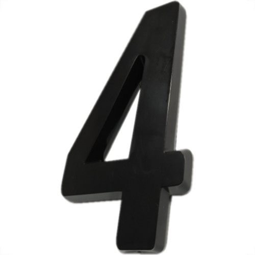 Numero 3D Pvc Deplasti 4 Preto 13Cm Numero 3D Pvc Deplasti 4 Preto 13Cm