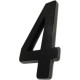 Numero 3D Pvc Deplasti 4 Preto 13Cm Numero 3D Pvc Deplasti 4 Preto 13Cm