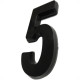 Numero 3D Pvc Deplasti 5 Preto 13Cm Numero 3D Pvc Deplasti 5 Preto 13Cm
