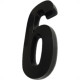 Numero 3D Pvc Deplasti 6 Preto 13Cm