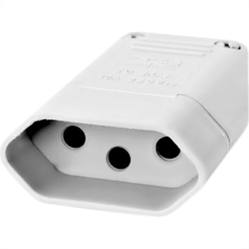Pino Femea Perlex 2P+T 20A Branco 2046 - Kit C/10 Unidades