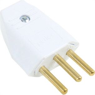 Pino Macho Perlex 2P+T 10A Branco 1043 - Kit C/10 Unidades Pino Macho Perlex 2P+T 10A Branco 1043 - Kit C/10 Unidades