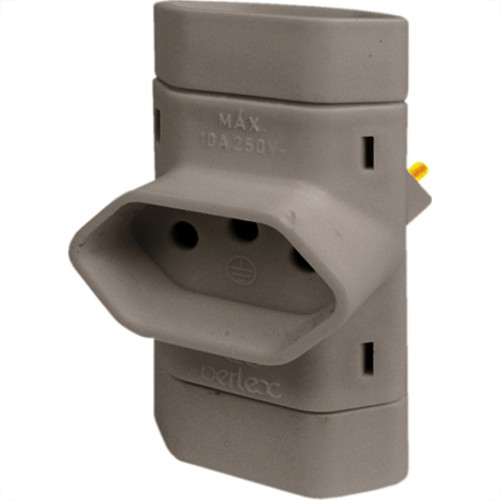 Pino Tres Saidas Perlex 2P+T 10A Cinza 345 Pino Tres Saidas Perlex 2P+T 10A Cinza 345