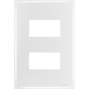 Espelho Placa Radial Mod.Ouro Branco 4X2 2Mod Dis 9004