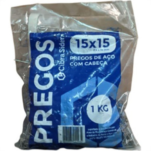 Prego Polido Cibra C/Cabeça  15X15 (2,40X34mm)