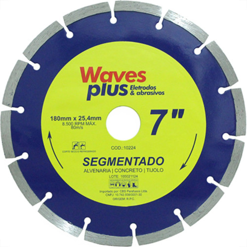 Disco Diam Waves Segmentado 7 X 180Mm