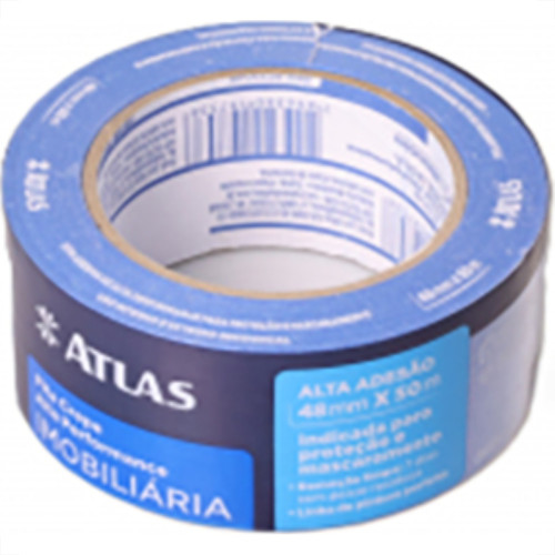 Fita Crepe Atlas Imobiliaria Azul 48Mmx50M