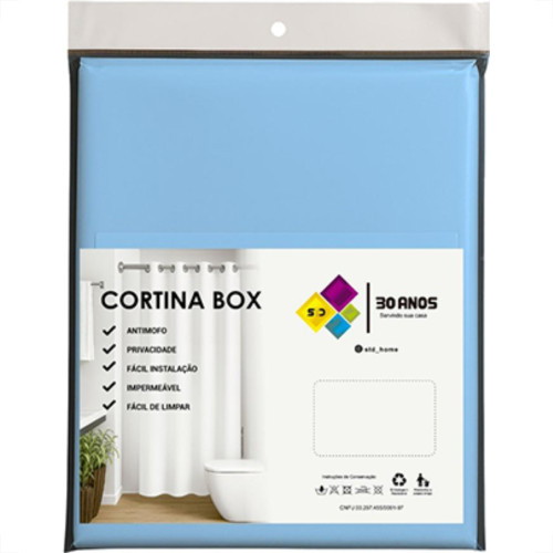 Cortina P/Box Std Pvc Azul 1,40 X1,80M
