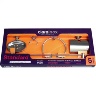Acessorio P/Banheiro 5Pc Clarainox Cromado
