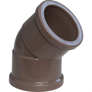 Cotovelo Shiva PVC Liso Liso K 1.1/2 X 45 Marrom - Kit C/10 Unidades