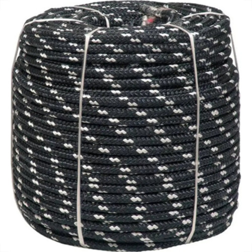 Corda Poliest.Firmeza Branco/Preto 10Mm Rl/165