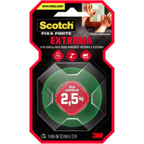 Fita Dupla-Face 3M Forte Extrema 12Mmx2M
