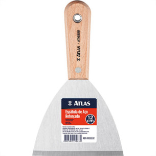 Espatula Atlas Aco 12 C/Cabo Madeira - Kit C/6 Unidades
