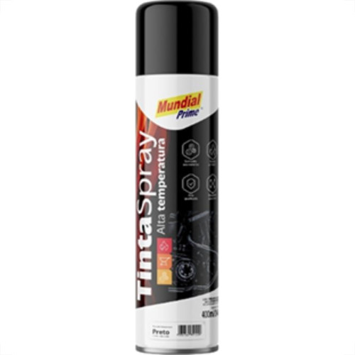 Spray Mundial Alta Temp.Preto Fosco 400Ml