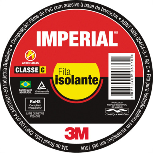Fita Isolante 3M Imperial 20 Mts - Kit C/10 Unidades